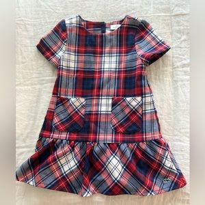Vineyard Vines Red and Navy Blue Dress with Pockets and Back Zipper Size 3T